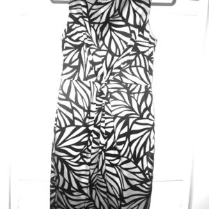 Black and cream silk dress